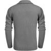 imageCOOFANDY Mens Shawl Collar Pullover Sweater Relaxed Fit Casual Cotton Cable Knit Sweaters with PocketsGrey