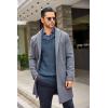 imageCOOFANDY Mens Shawl Collar Sweaters VNeck Relaxed Fit Cable PulloversBlue Gray