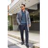 imageCOOFANDY Mens Shawl Collar Sweaters VNeck Relaxed Fit Cable PulloversBlue Gray
