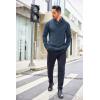 imageCOOFANDY Mens Shawl Collar Sweaters VNeck Relaxed Fit Cable PulloversBlue Gray