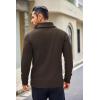 imageCOOFANDY Mens Shawl Collar Sweaters VNeck Relaxed Fit Cable PulloversBrown
