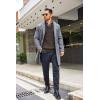 imageCOOFANDY Mens Shawl Collar Sweaters VNeck Relaxed Fit Cable PulloversBrown