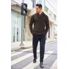 imageCOOFANDY Mens Shawl Collar Sweaters VNeck Relaxed Fit Cable PulloversBrown