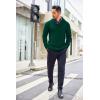 imageCOOFANDY Mens Shawl Collar Sweaters VNeck Relaxed Fit Cable PulloversDark Green
