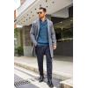 imageCOOFANDY Mens Shawl Collar Sweaters VNeck Relaxed Fit Cable PulloversDenim Blue