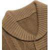 imageCOOFANDY Mens Shawl Collar Sweaters VNeck Relaxed Fit Cable PulloversKhaki