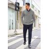imageCOOFANDY Mens Shawl Collar Sweaters VNeck Relaxed Fit Cable PulloversLight Grey