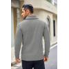 imageCOOFANDY Mens Shawl Collar Sweaters VNeck Relaxed Fit Cable PulloversLight Grey