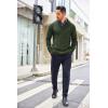 imageCOOFANDY Mens Shawl Collar Sweaters VNeck Relaxed Fit Cable PulloversOlive