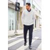 imageCOOFANDY Mens Shawl Collar Sweaters VNeck Relaxed Fit Cable PulloversWhite