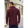 imageCOOFANDY Mens Shawl Collar Sweaters VNeck Relaxed Fit Cable PulloversWine Red