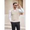 imageCOOFANDY Mens Sleeveless Sweater Vest Lightweight VNeck Cotton Vest Pullover1 Apricot