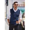 imageCOOFANDY Mens Sleeveless Sweater Vest Lightweight VNeck Cotton Vest Pullover1 Navy Blue
