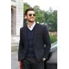imageCOOFANDY Mens Sleeveless Sweater Vest Lightweight VNeck Cotton Vest Pullover1 Navy Blue