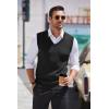 imageCOOFANDY Mens Sleeveless Sweater Vest Lightweight VNeck Cotton Vest PulloverBlack