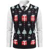 imageCOOFANDY Mens Sleeveless Sweater Vest Lightweight VNeck Cotton Vest PulloverColorful Christmas Tree