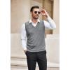 imageCOOFANDY Mens Sleeveless Sweater Vest Lightweight VNeck Cotton Vest PulloverGray