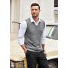 imageCOOFANDY Mens Sleeveless Sweater Vest Lightweight VNeck Cotton Vest PulloverGray