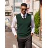 imageCOOFANDY Mens Sleeveless Sweater Vest Lightweight VNeck Cotton Vest PulloverGreen