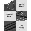 imageCOOFANDY Mens Sleeveless Sweater Vest Lightweight VNeck Cotton Vest PulloverGrey and White Stripe