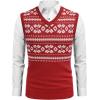 imageCOOFANDY Mens Sleeveless Sweater Vest Lightweight VNeck Cotton Vest PulloverRed and White Snowflakes