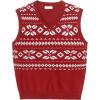 imageCOOFANDY Mens Sleeveless Sweater Vest Lightweight VNeck Cotton Vest PulloverRed and White Snowflakes