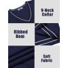 imageCOOFANDY Mens Sleeveless Sweater Vest Lightweight VNeck Cotton Vest PulloverStripes Navy Blue