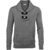 imageCOOFANDY Mens Shawl Collar Pullover Sweater Relaxed Fit Casual Cotton Cable Knit Sweaters with PocketsGrey