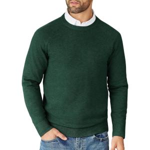 imageCOOFANDY Mens Crewneck Sweater Casual Dress Pullover Sweater Slim Fit Lightweight Long Sleeve Raglan SweatersGreen
