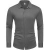 imageCOOFANDY Athletic Fit Dress Shirts for Men Ribbed Knit Textured Button Down ShirtsDark Grey