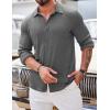 imageCOOFANDY Athletic Fit Dress Shirts for Men Ribbed Knit Textured Button Down ShirtsDark Grey