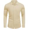 imageCOOFANDY Athletic Fit Dress Shirts for Men Ribbed Knit Textured Button Down ShirtsLight Khaki