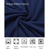 imageCOOFANDY Athletic Fit Dress Shirts for Men Ribbed Knit Textured Button Down ShirtsNavy