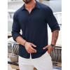 imageCOOFANDY Athletic Fit Dress Shirts for Men Ribbed Knit Textured Button Down ShirtsNavy