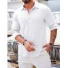 imageCOOFANDY Athletic Fit Dress Shirts for Men Ribbed Knit Textured Button Down ShirtsWhite