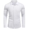 imageCOOFANDY Athletic Fit Dress Shirts for Men Ribbed Knit Textured Button Down ShirtsWhite