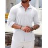 imageCOOFANDY Athletic Fit Dress Shirts for Men Ribbed Knit Textured Button Down ShirtsWhite