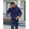 imageCOOFANDY Men Cotton Fleece Hooded Sweatshirt Casual Long Sleeve Hoodies Pullover Fashion Drawstring Hoodie with Kanga PocketBlue Purple