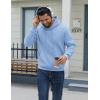imageCOOFANDY Men Cotton Fleece Hooded Sweatshirt Casual Long Sleeve Hoodies Pullover Fashion Drawstring Hoodie with Kanga PocketLight Blue