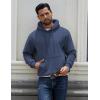 imageCOOFANDY Men Cotton Fleece Hooded Sweatshirt Casual Long Sleeve Hoodies Pullover Fashion Drawstring Hoodie with Kanga PocketNavy Blue
