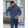 imageCOOFANDY Men Cotton Fleece Hooded Sweatshirt Casual Long Sleeve Hoodies Pullover Fashion Drawstring Hoodie with Kanga PocketNavy Blue