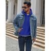 imageCOOFANDY Men Cotton Fleece Hooded Sweatshirt Casual Long Sleeve Hoodies Pullover Fashion Drawstring Hoodie with Kanga PocketRoyal Blue