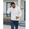 imageCOOFANDY Men Cotton Fleece Hooded Sweatshirt Casual Long Sleeve Hoodies Pullover Fashion Drawstring Hoodie with Kanga PocketWhite