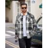 imageCOOFANDY Men Flannel Shirt Casual Button Down Shirt Jacket Long Sleeve Plaid Shirts with PocketsBlack