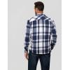 imageCOOFANDY Men Flannel Shirt Casual Button Down Shirt Jacket Long Sleeve Plaid Shirts with PocketsBlue White