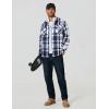 imageCOOFANDY Men Flannel Shirt Casual Button Down Shirt Jacket Long Sleeve Plaid Shirts with PocketsBlue White