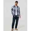 imageCOOFANDY Men Flannel Shirt Casual Button Down Shirt Jacket Long Sleeve Plaid Shirts with PocketsBlue White