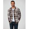 imageCOOFANDY Men Flannel Shirt Casual Button Down Shirt Jacket Long Sleeve Plaid Shirts with PocketsBrown