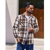 imageCOOFANDY Men Flannel Shirt Casual Button Down Shirt Jacket Long Sleeve Plaid Shirts with PocketsBrown