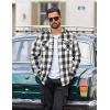 imageCOOFANDY Men Flannel Shirt Casual Button Down Shirt Jacket Long Sleeve Plaid Shirts with PocketsClassic Black